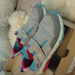 Girl's Shoes Merrell Kids Free Roam Jungle Moc GR/TRQ/BR Girls Sz 1.5 M UK 13.5